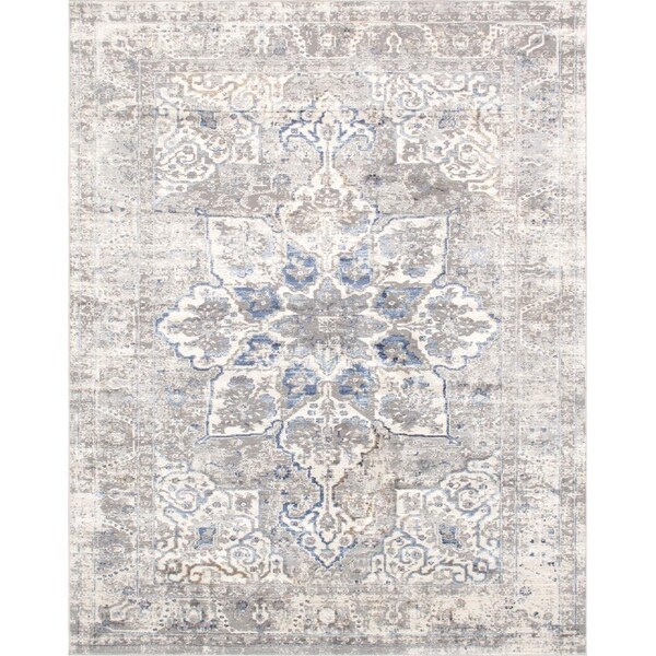 Pasargad Home 9 x 12 ft. Efes Design Power Loom Area Rug, Light Grey PD-167B 9x12 - main